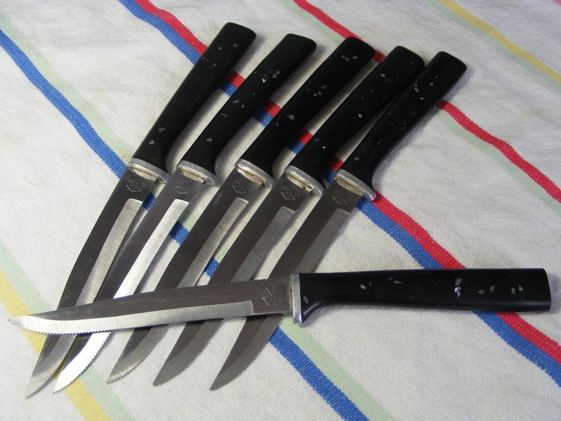 Set of 6 Vintage Steak Knives Made in Japan Stainless Steel Etsy