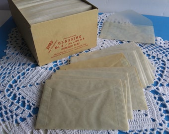 15 Vintage #4 Glassine Envelopes for Paper Ephemera Storage, Archival Safe, Translucent Waterproof Supply, Eco Friendly - 17526
