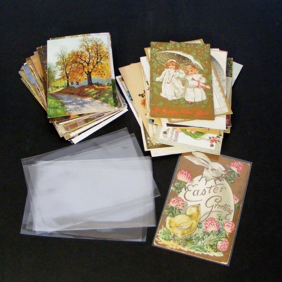 10 New Postcard Sleeves Acid Free Clear Polypropylene Archival Etsy