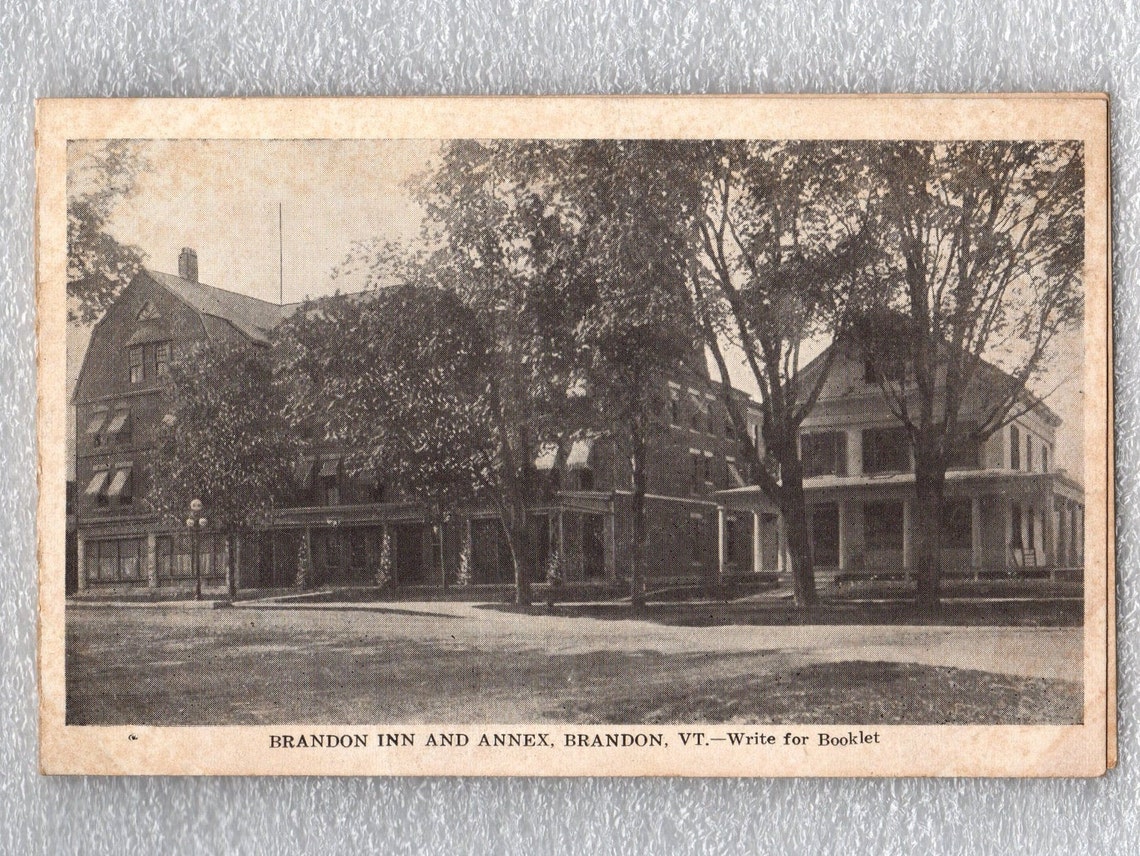 Antique Brandon Vermont Postcard Brandon Inn & Annex 1917 Etsy