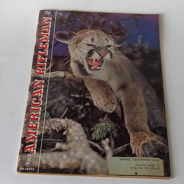 July 1955 The American Rifleman Magazine, Mountain Lion on Cover, National Rifle Association Journal - 15469h