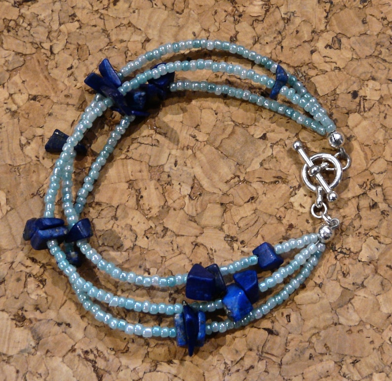 The Dices Roll Lapis Lazuli Bracelet 4mm in Blue
