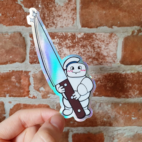 Ghostbusters Mini-Puft with Knife Holographic Sticker