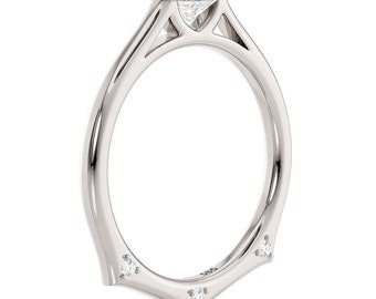 Platinum Dainty Cushion Diamond Engagement Ring