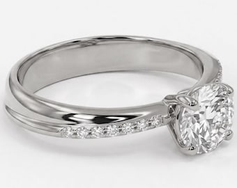 14K White Gold Diamond Engagement Ring