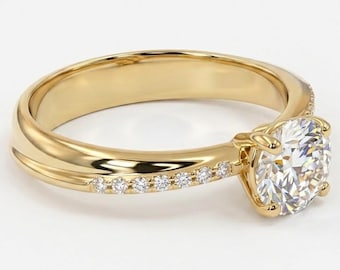 14K Gold Diamond Engagement Ring