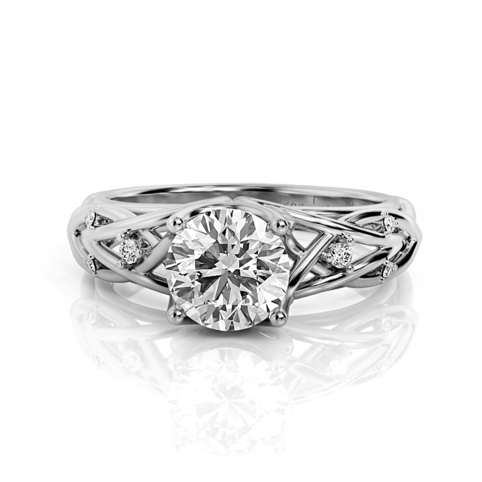 Celtic Engagement Ring 1ct Moissanite Engagement Ring White Etsy