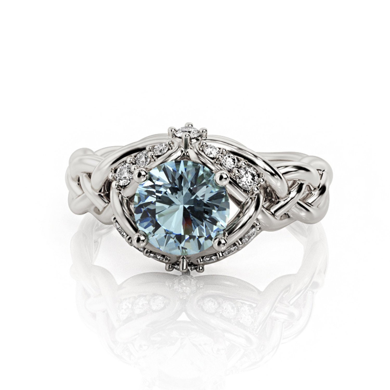 Aquamarine celtic best sale ring