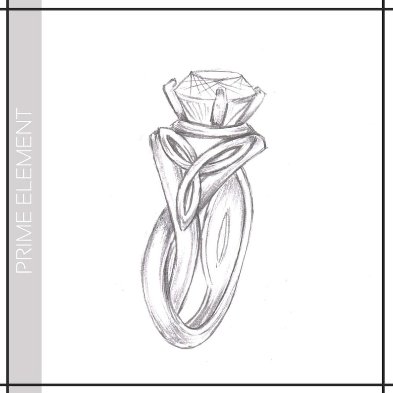 Trinity Knot Bridal Set 1ct Moissanite Engagement Ring Halo Etsy