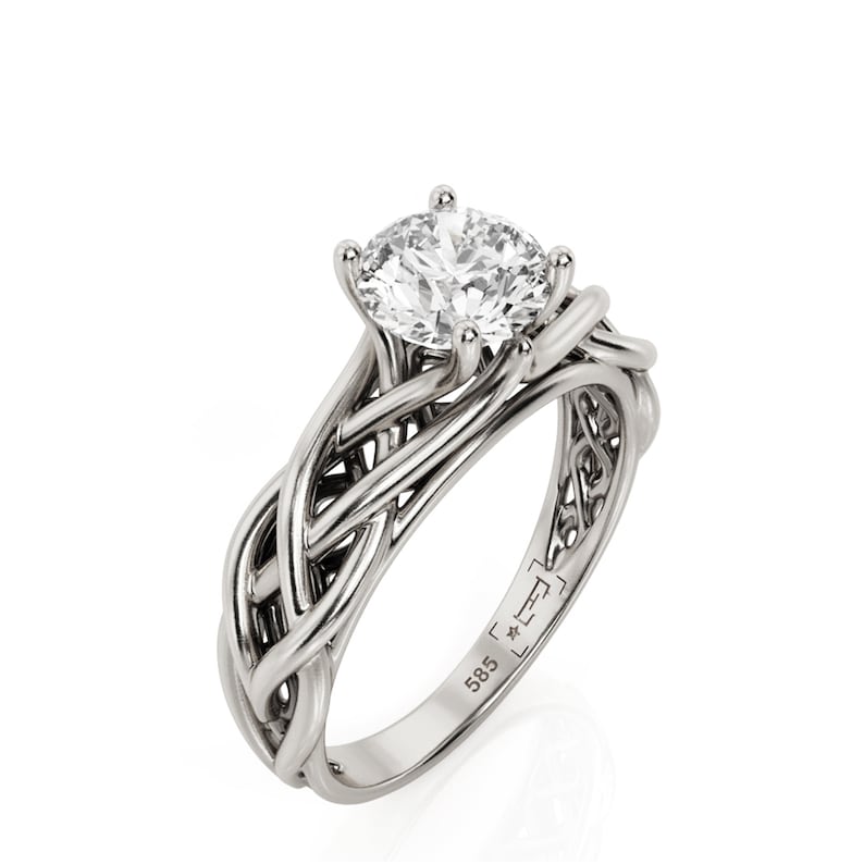 Art Deco Engagement Ring 1ct Moissanite Engagement Ring - Etsy