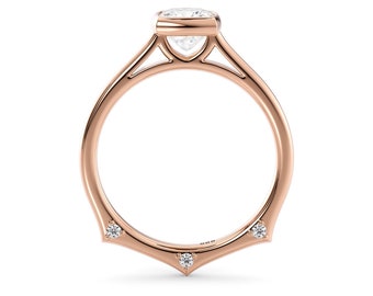 Rose Gold Dainty Cushion Moissanite Engagement Ring
