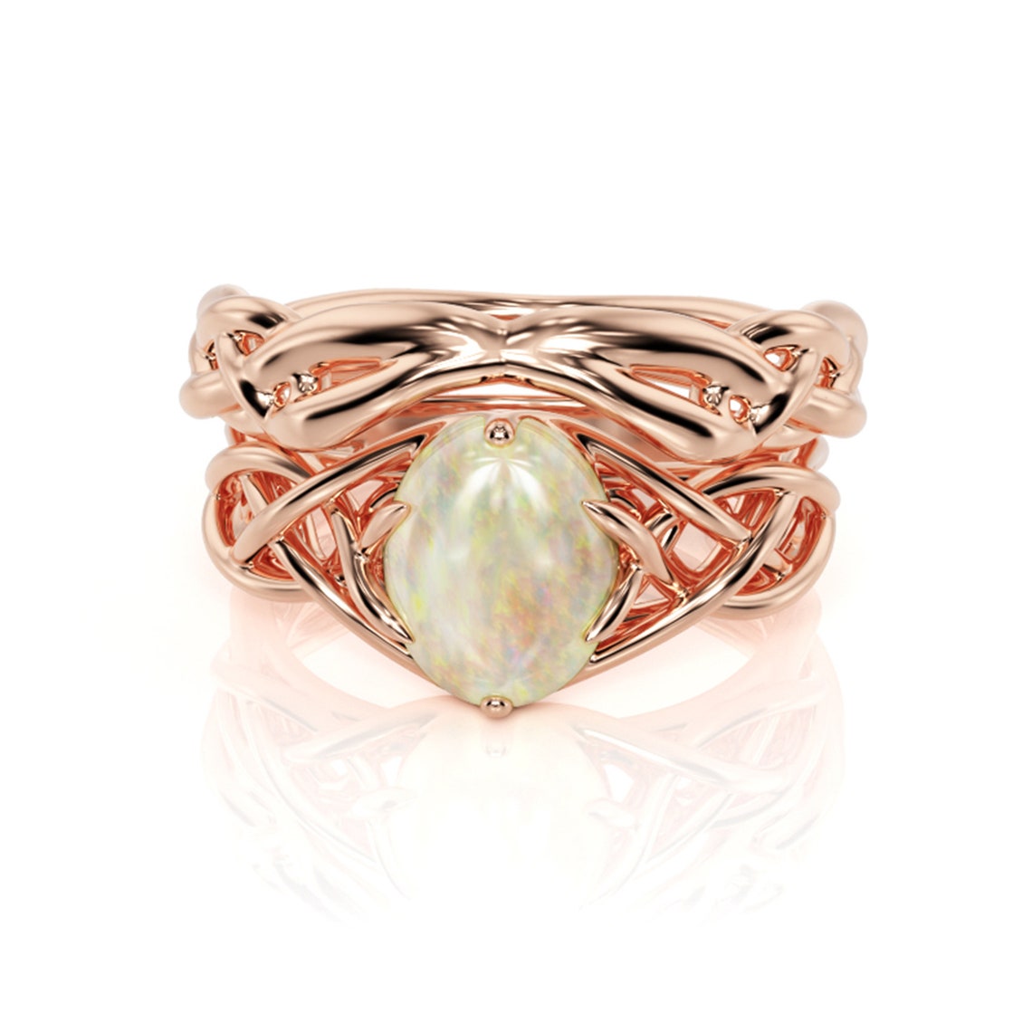 Opal Engagement Ring Celtic Engagement Ring Braided Opal - Etsy Canada