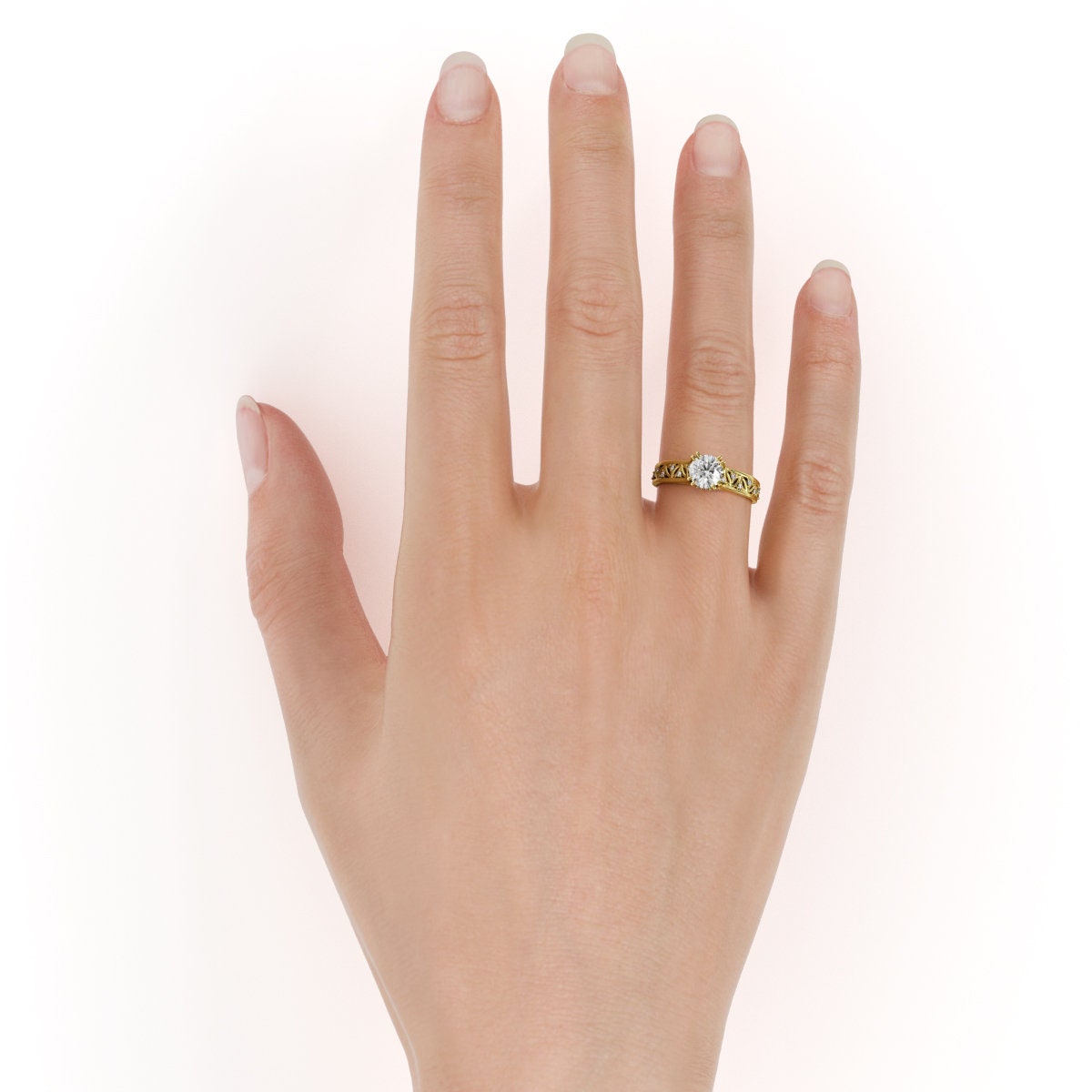 Leaves Engagement Ring 1ct Moissanite Engagement Ring Vines | Etsy