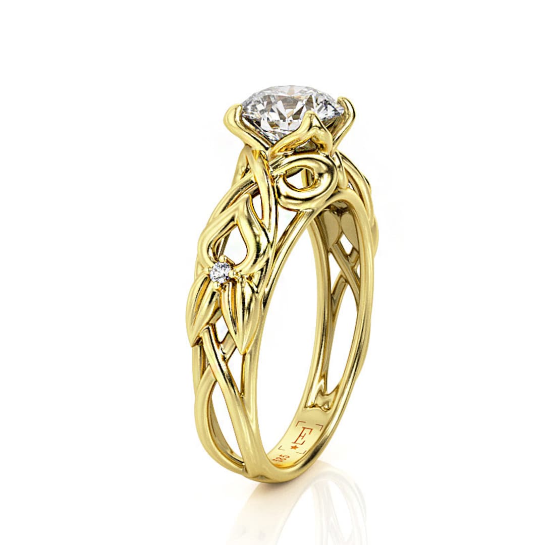 Celtic Engagement Ring, 1ct Moissanite Engagement Ring, 3556 Etsy