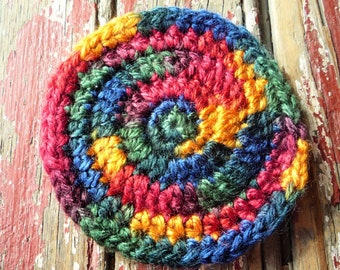 Jewel Tone Posavasos/Tapetes de taza, de ganchillo
