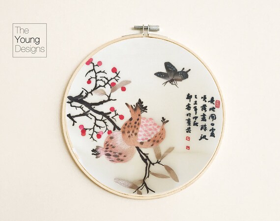 Hand Embroidery Art Double Sided Handmade Silk Thread On Silk Etsy