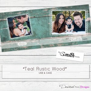 USB Case &quot;Teal Rustic Wood&quot; Template WHCC