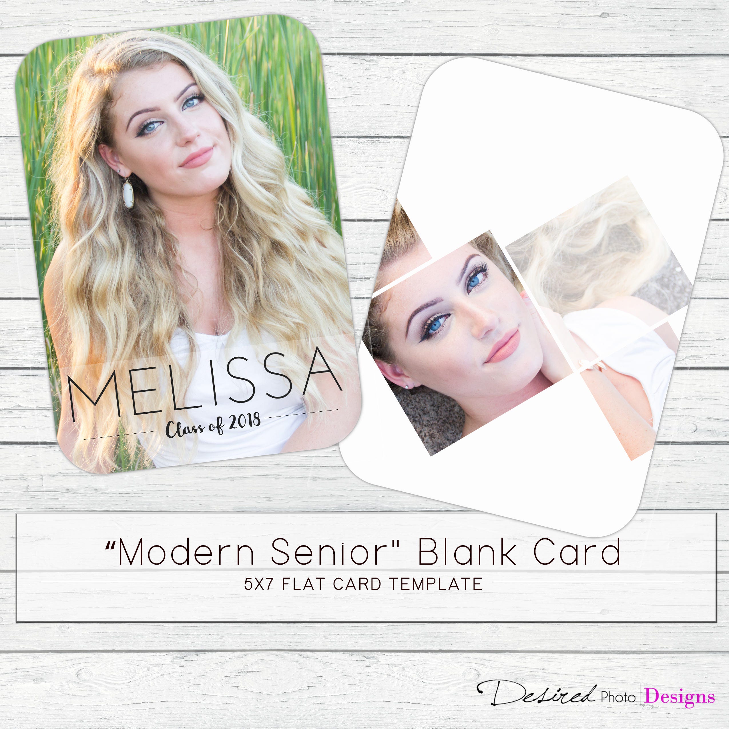 5x7 modern Senior Blank Card Template - Etsy