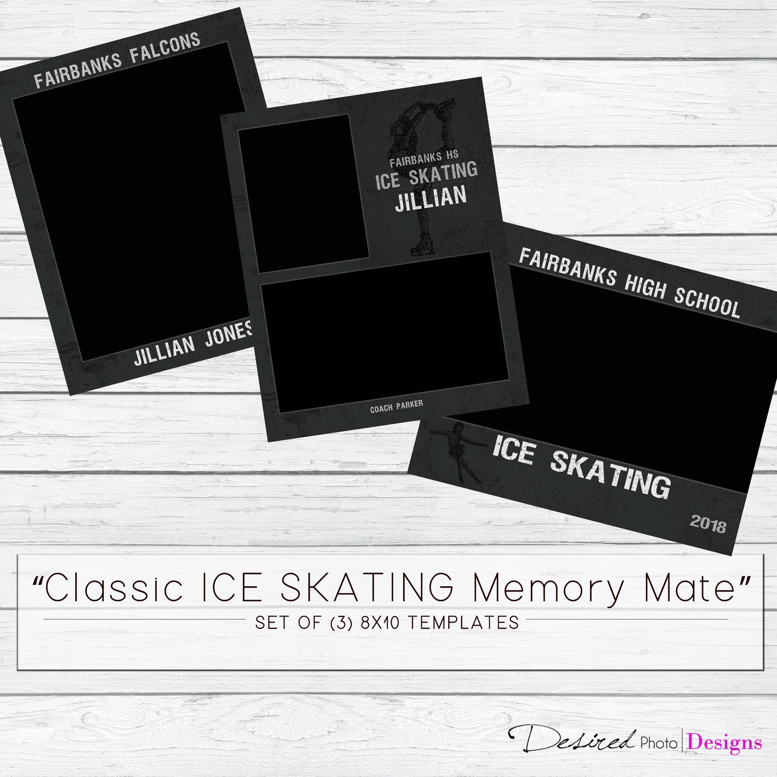 Classic ICE SKATING Sport Memory Mate Conjunto de plantillas trío 8x10