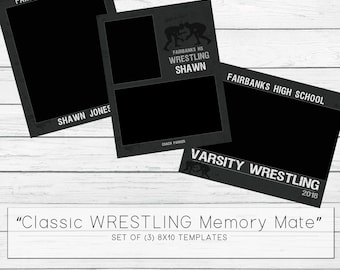 Classic WRESTLING Sport Memory Mate Template Trio Set