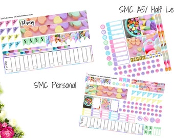 Monthly Personal or A5 February Candy Hearts Sticker Kit Monthly Sticker Kit Scrapbook Stickers