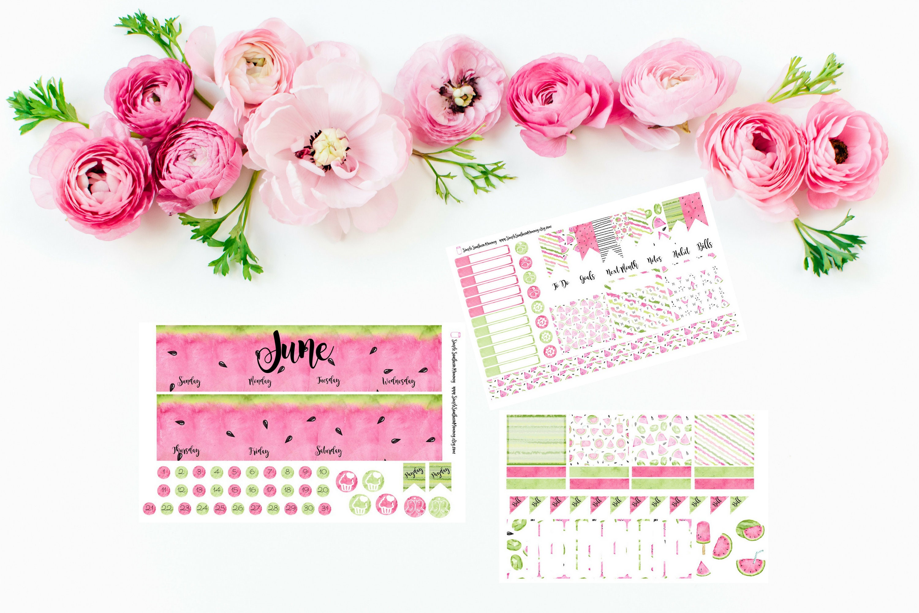 Calendars & Planners MONTHLY Erin Condren June Sticker Kit Paper etna ...