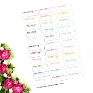 Stitched Meeting Box Stickers  Color Coding Stickers Functional Stickers Adulting Stickers Home Management Stickers Rainbow Stickers