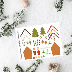 Naklejki DIY Domek z Piernika Naklejki świąteczne Naklejki sezonowe Naklejki Hygge Naklejki do majsterkowania Naklejki do scrapbookingu