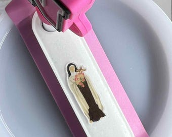 Catholic Stanley Cup Topper | Custom Saint Straw Topper | Personalized Tumbler Accessory | Marian & Sacred Heart Designs | Resin Gift