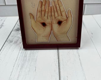Hands of Christ Keepsake Dish | Christian Prayer Tray | Holy Wounds Devotional Decor | Faith Gift