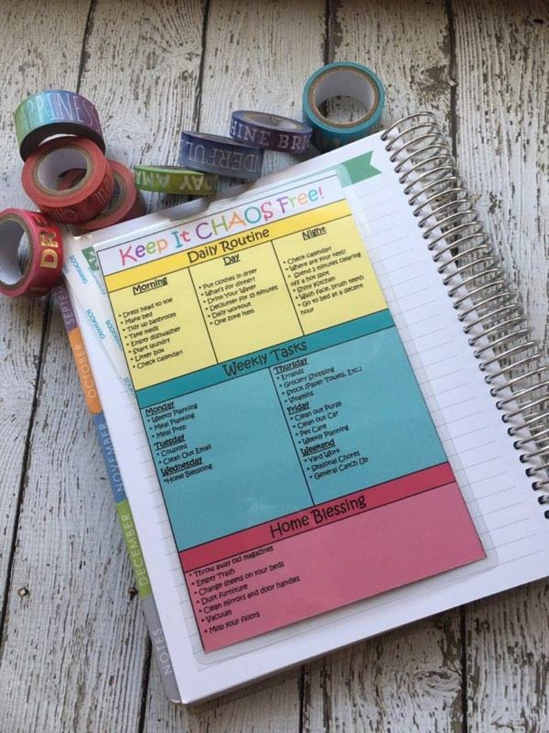 Laminated Cleaning Schedule With Detailed Lists by Area Etsy