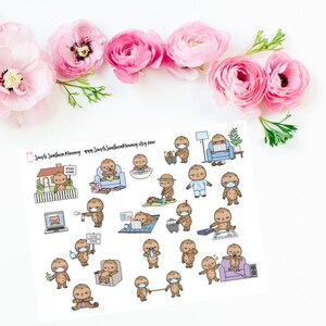 Mason Jar the Sloth&#39;s Stays In Stickers Seasonal Stickers Mascot Stickers Character Stickers  Sloth Stickers Adulting Stickers