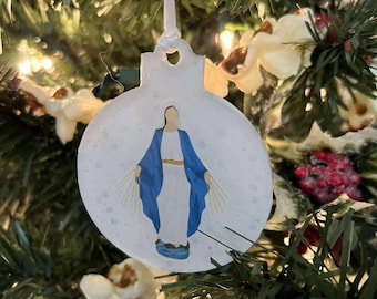 Catholic Saint Ornament | Custom Religious Christmas Ornament | Personalized with Name | Faith Gift | Marian & Icon Ornament