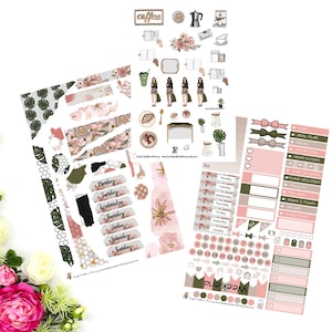 9 to 5 Coffee Simple Weekly Sticker Kit Naklejki A La Carte Mini zestaw naklejek Naklejki do scrapbookingu