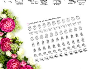 Doodle Deep Cleaning Planner Stickers – Chore and Homemaking Stickers for Planners Journals and Adulting