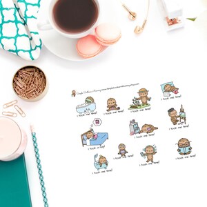 Mason Selfcare Aufkleber Charakter Aufkleber Erwachsenen Aufkleber Mascot Aufkleber Faultier Aufkleber Urlaub Aufkleber Bucket List Aufkleber