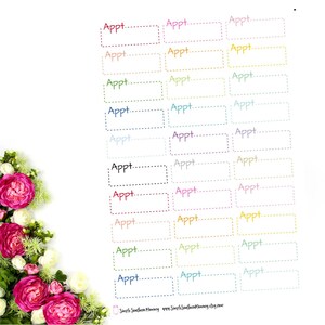 Stitched Appointment Stickers  Color Coding Stickers Functional Stickers Adulting Stickers Home Management Stickers Rainbow Stickers