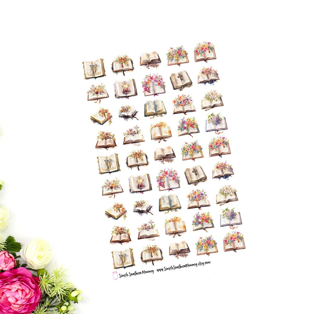 Watercolor Bible Stickers Catholic Stickers Catholic Journal Stickers ...