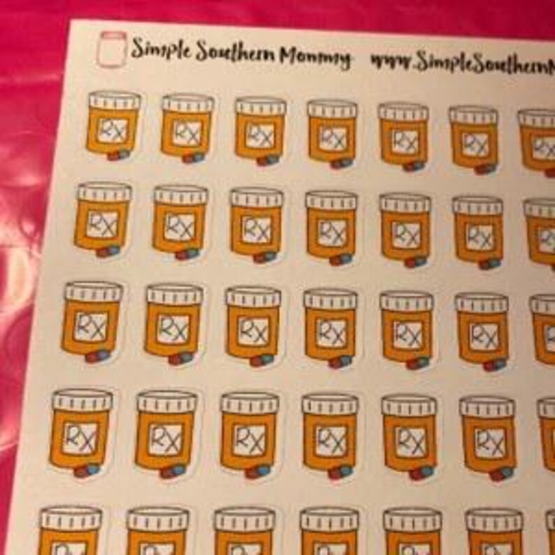 Teeny Tiny Prescription Bottle Stickers Cleaning Stickers Chore Stickers Clean Mama Fly Lady Zone Cleaning Responsible Adulting Mom Life image 3