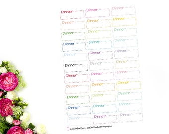 Stitched Dinner Box Stickers  Color Coding Stickers Functional Stickers Adulting Stickers Home Management Stickers Rainbow Stickers