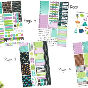 Happy Camper Weekly Sticker Kit A La Carte Mini Kit Planner Stickers Scrapbook Stickers Camping Summer Campfire Adventure Hiking Fun