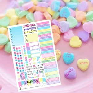 Candy Heart Simple Weekly Sticker Kit A La Carte Stickers Mini Sticker Kit Scrapbook Stickers