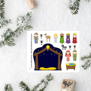 DIY Nativity Stickers Holiday Stickers Seasonal Stickers Hygge Stickers Crafting Stickers Scrapbook Stickers