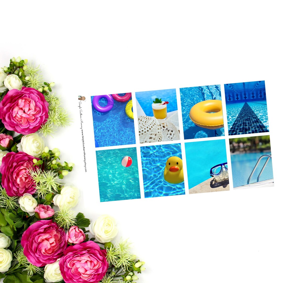 Pool Photo Full Box Stickers for Planner Decorative Planner Stickers ...