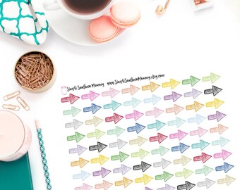 Pegatinas de flechas para planificador / Pegatinas de codificación por colores / Pegatinas funcionales / Pegatinas Rainbow Basics / Opciones de tamaño pequeño y grande