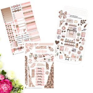 Coffee O'Clock Simple Weekly Sticker Kit A La Carte Stickers Mini Sticker Kit Scrapbook Stickers