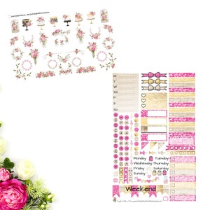 Floral Birthday / Anniversary  Simple Weekly Sticker Kit A La Carte Stickers Mini Sticker Kit Scrapbook Stickers