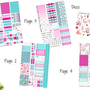 Flamingos and Ice Cream Weekly Sticker Kit A La Carte Mini Kit Planner Stickers Scrapbook Stickers Summer Pool Party Watermelon Glitter