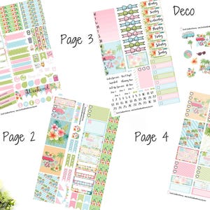 Beach Bum Weekly Sticker Kit A La Carte Mini Kit Summer Planner Stickers Scrapbook Stickers Tropical Stickers Vacation Beach Stickers