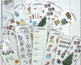 Sample Sheet Grab Bag | Planner Stickers Mystery Pack | 10 Assorted Sampler Sheets | Decorative, Functional, and Seasonal Stickers